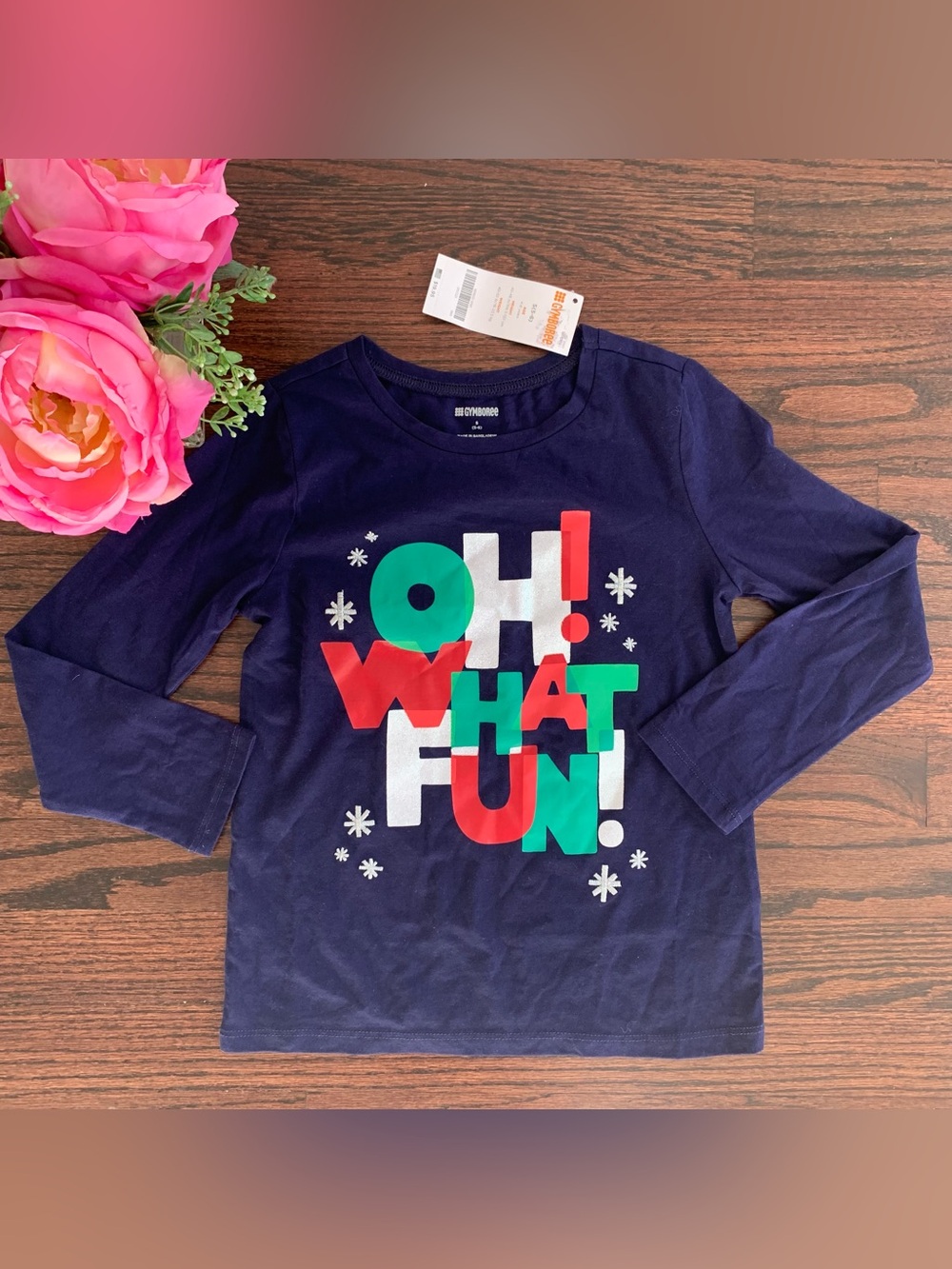 NWT Gymboree navy blue top with embroidered stars, size S (5-6)